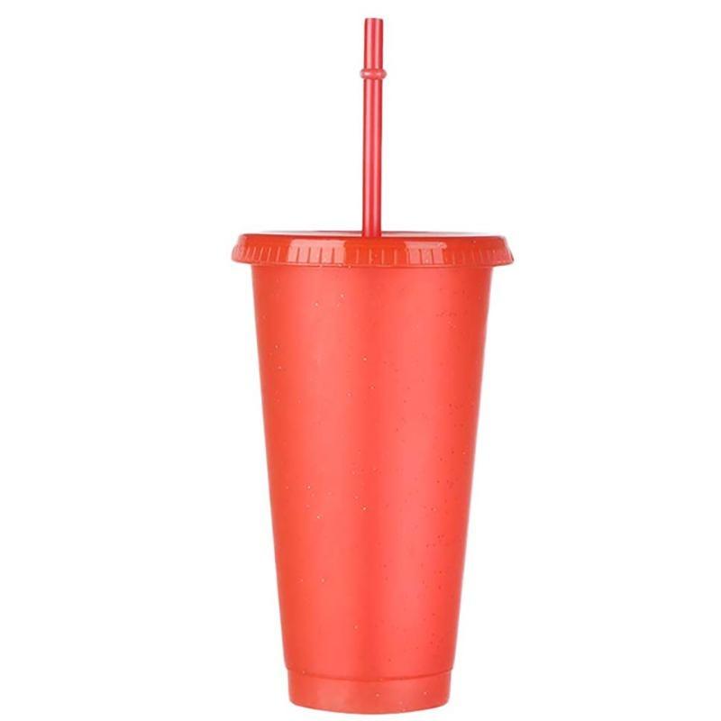 1pcs Summer Creative Water Cup Sequin Glitter Straw Cup Plastic Multi-specification Straw Design Comfortable Straw Cup