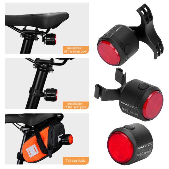 Bicycle Tail Light with Brake Sensor Waterproof USB Rechargeable Universal MTB Road Mountain Bike Cycling Night Riding Warning Rear Lamp