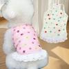 Cute Small Dog Dress Lace Ruffle Trim Girl Dog Tutu Dress Soft Breathable Puppy Vest Summer Pet Outfits for Small Dogs Cats