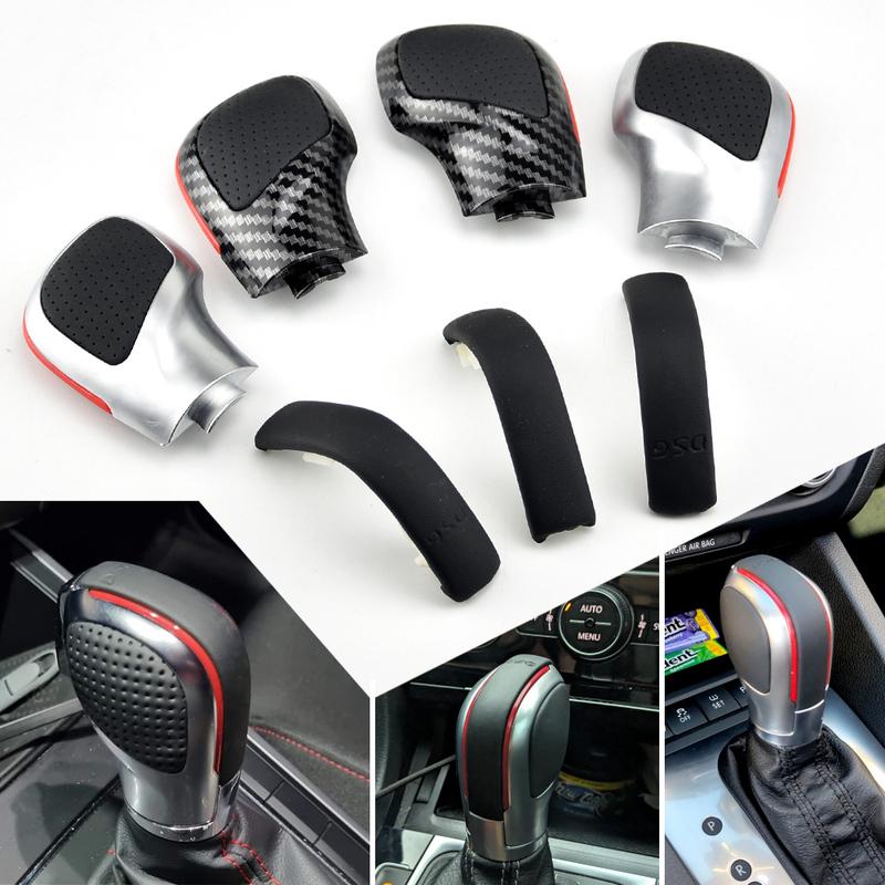 For VW Golf MK6 MK7 R GTI Passat B7 B8 CC R20 Jetta MK6 GLI DSG Gear Shift knob With Leather Gearbox Shift Lever Cover