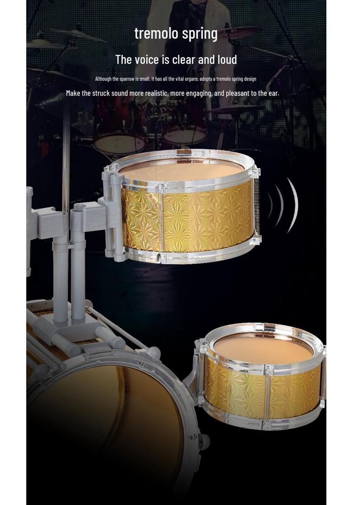 Kids' Drum Kit with Lights & Mic - Electronic Keyboard and Percussion Musical Toy