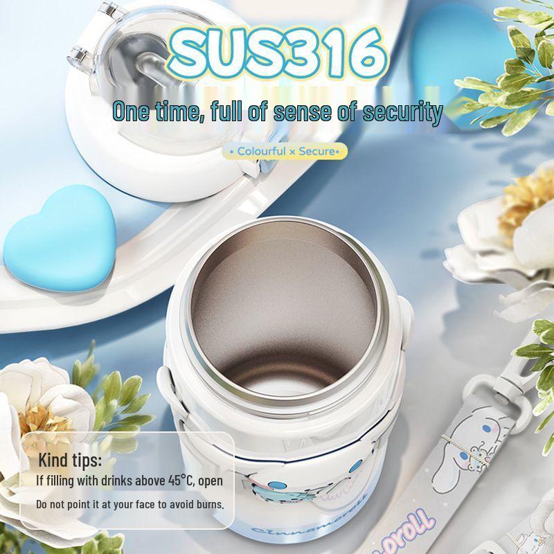 Sanrio Kuromi 316 Food-Grade Thermos Water Bottle for Kids
