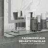 Großer Kosmetikspiegel mit Beleuchtung und Ablage, Beleuchteter Badezimmerspiegel mit 3 Farbhelligkeiten, Intelligente Touch-Steuerung, Antibeschlag