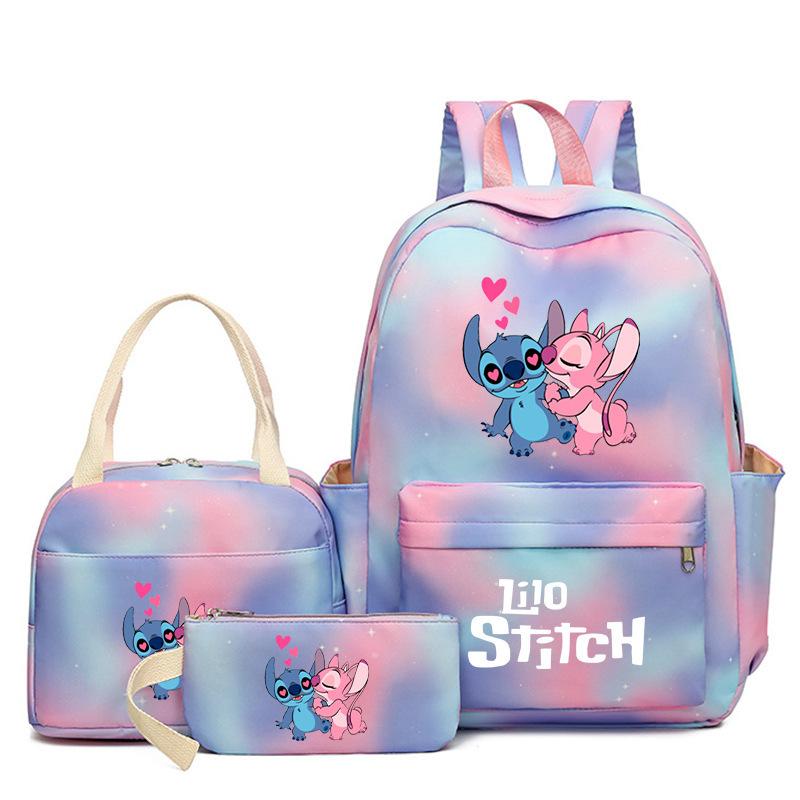 Cartoon Animation Schoolbag Large Capacity Primary And Secondary School Students Backpack Meal Bag Pencil Bag Three-Piece Set