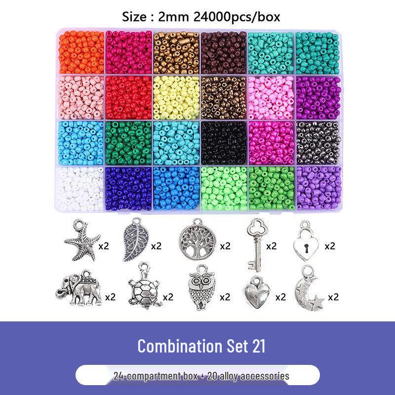 

Набор для изготовления ожерелья и браслета из стекляруса 24 цветов с застежкой-лобстером