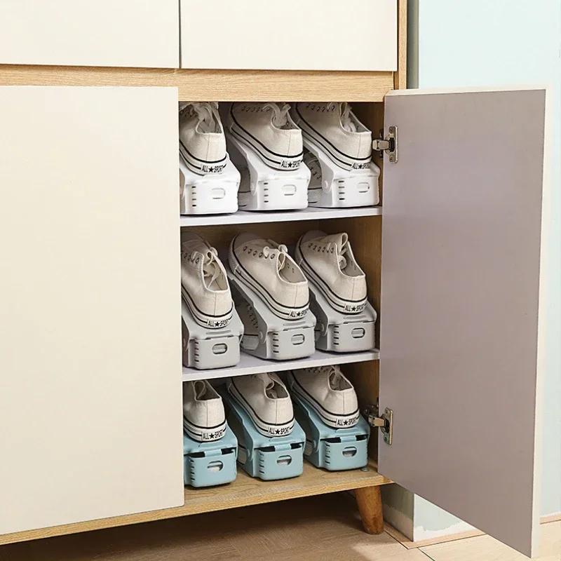 5/10 Stück Verstellbarer Schuhstapler Schuhschlitz-Organizer Schuhschlitz Platzsparer Doppeldecker Schuhregal Halter Für Schrankorganisation