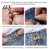 Instant Waist Cincher Six-Leaf Pants Tightener Button, Detachable Loose Jeans Button Pin, Adjustable Metal No Sewing Required Buckle Clothing