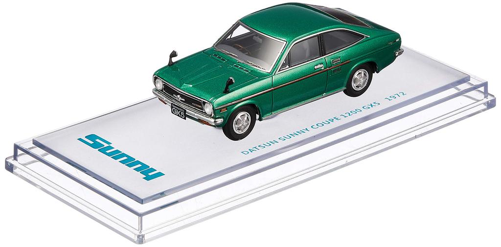 ENIF Scale Nissan Sunny 1200 GX5 Coupe 1972 Green Metallic Finished Model 1/43