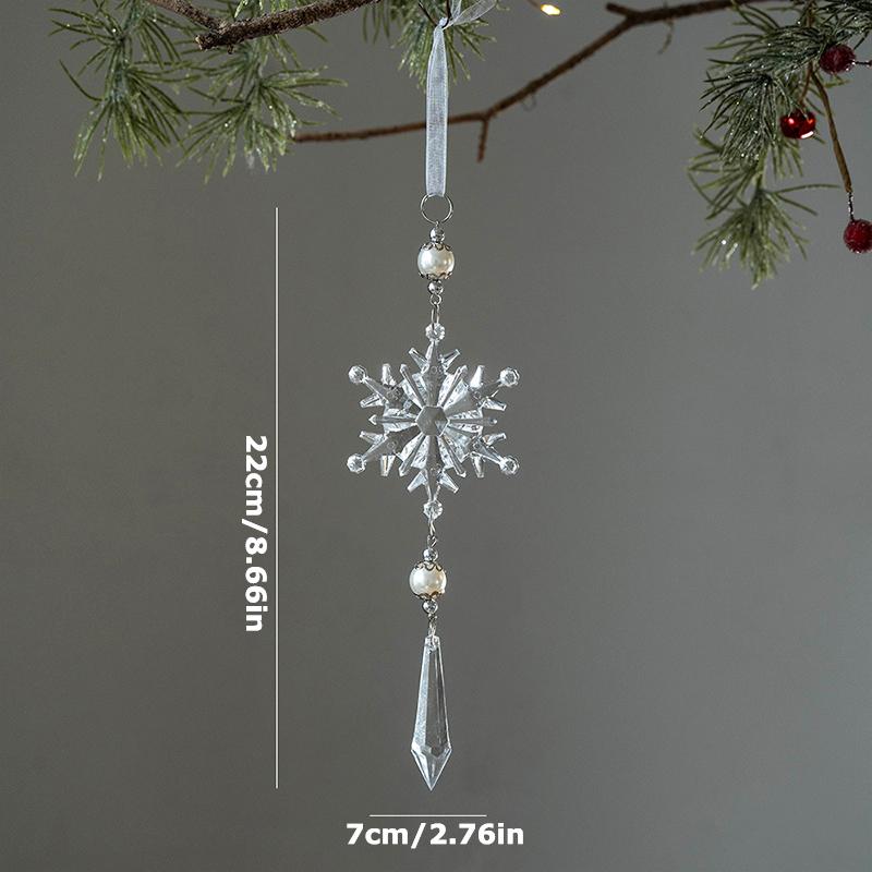 1PC Snowflake Pendants New Year Ice Crystal Shape Home Decor Tree Decoration Christmas Transparent Xmas Gifts Hanging Drop Party
