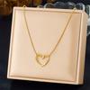 DIEYURO 316 Stainless Steel Golden Minimalist Heart Necklace For Women Fashion Trend Girl Jewelry Valentine's Day Gift Joyas