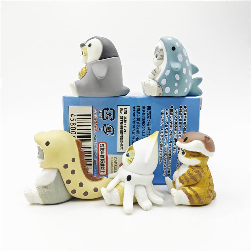 Cute Pvc Ocean Creatures Figurines Blind Box Sitting Pose Series Squid Penguin