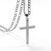 Edelstahl Kreuz Anhänger Halskette Herren Damen Vergoldete Titan Kette 5mm Breite 31-40cm Verstellbare Länge