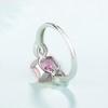 925 Sterling Silver Fashionable and Versatile Square Pink Diamond Women's Ring, Niche Jewelry, European and American Accessories