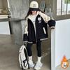 Girls' 2024 Winter Cotton-Padded Baseball Jacket
