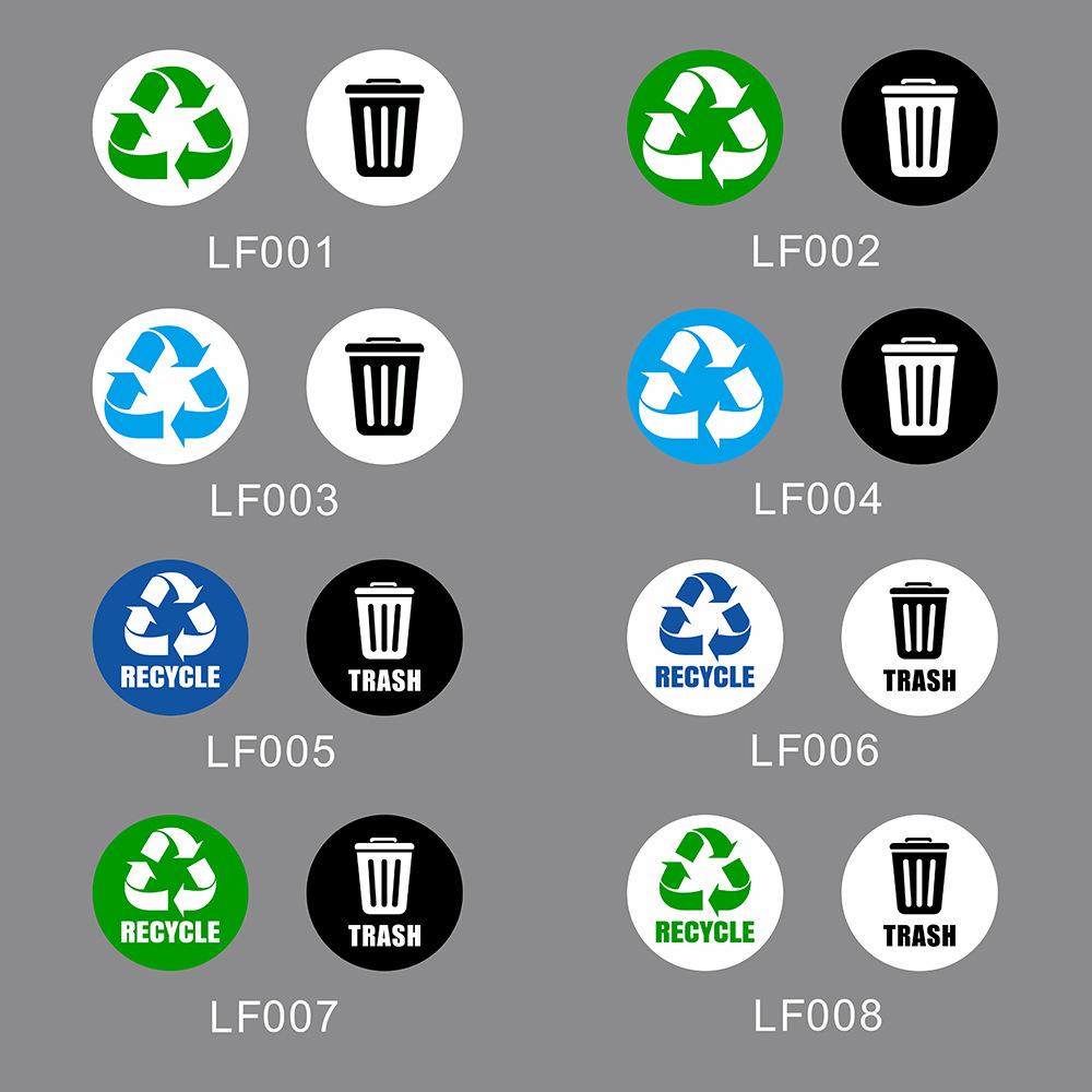 Recycling Bin Identification Stickers-LF007 Waterproof Adhesive Labels for Waste Sorting Recyclable Non-Recyclable