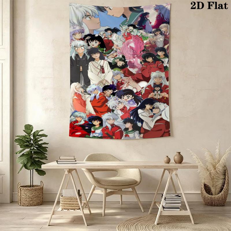 Inuyasha Timeless Adventures Tapestry Wallmounted Fashion Print Home Decor Wall Covering Decoration Homestay Soft Decoration Tapestry