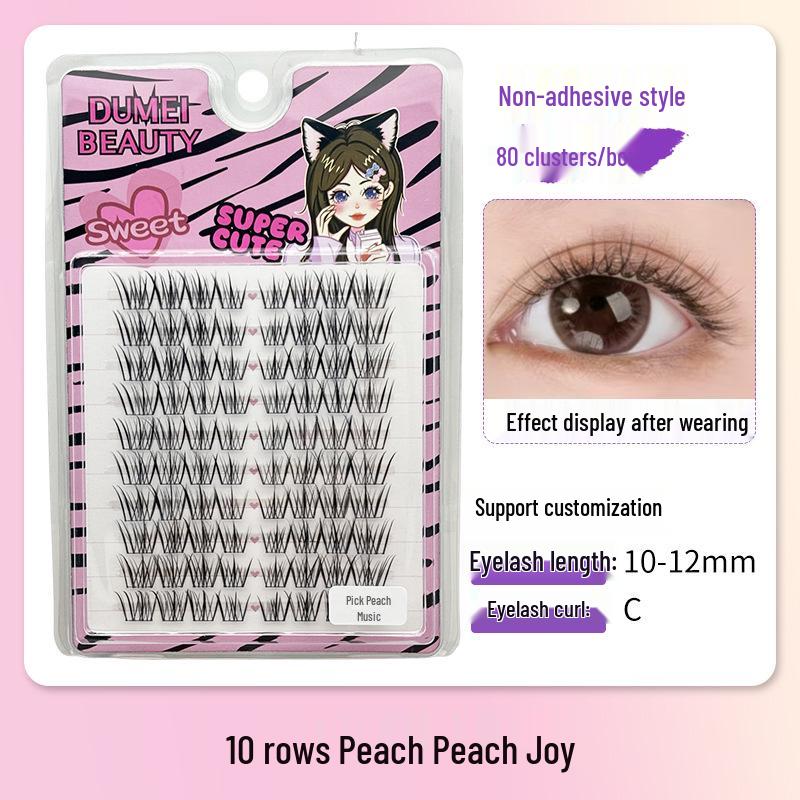 10-Row Autumn Leaf & Sunflower Faux Eyelashes - Flat, Glue-Free