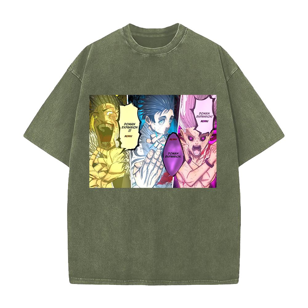 Okkotsu Yuta Ishigoori Ryuu Jujutsu Kaisen Kleidung Herren Damen Manga T-Shirts Gewaschenes T-Shirt Lässiges Baumwoll-T-Shirt Harajuku T-Shirt