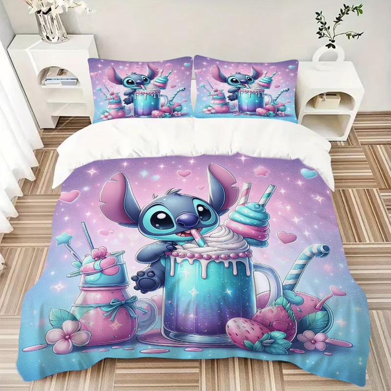 Stitch'S Sweet Fantasy Print 3Pcs Bedding Setduvet Cover With 2 Bedropillowcase Home Birthday Gift