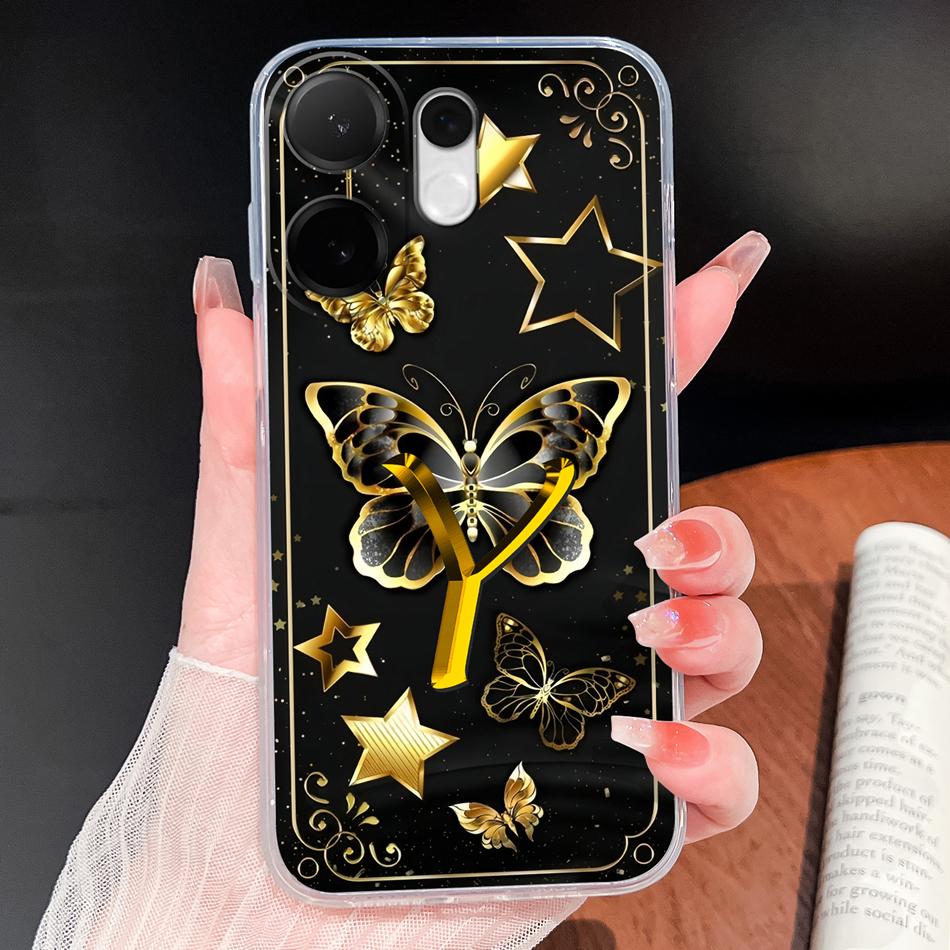 For Vivo V60 Lite Case Stylish Letters Clear Untra Thin Phone Covers For Vivo V 60 Soft TPU Silicone Anti Drop Couple Back Cover
