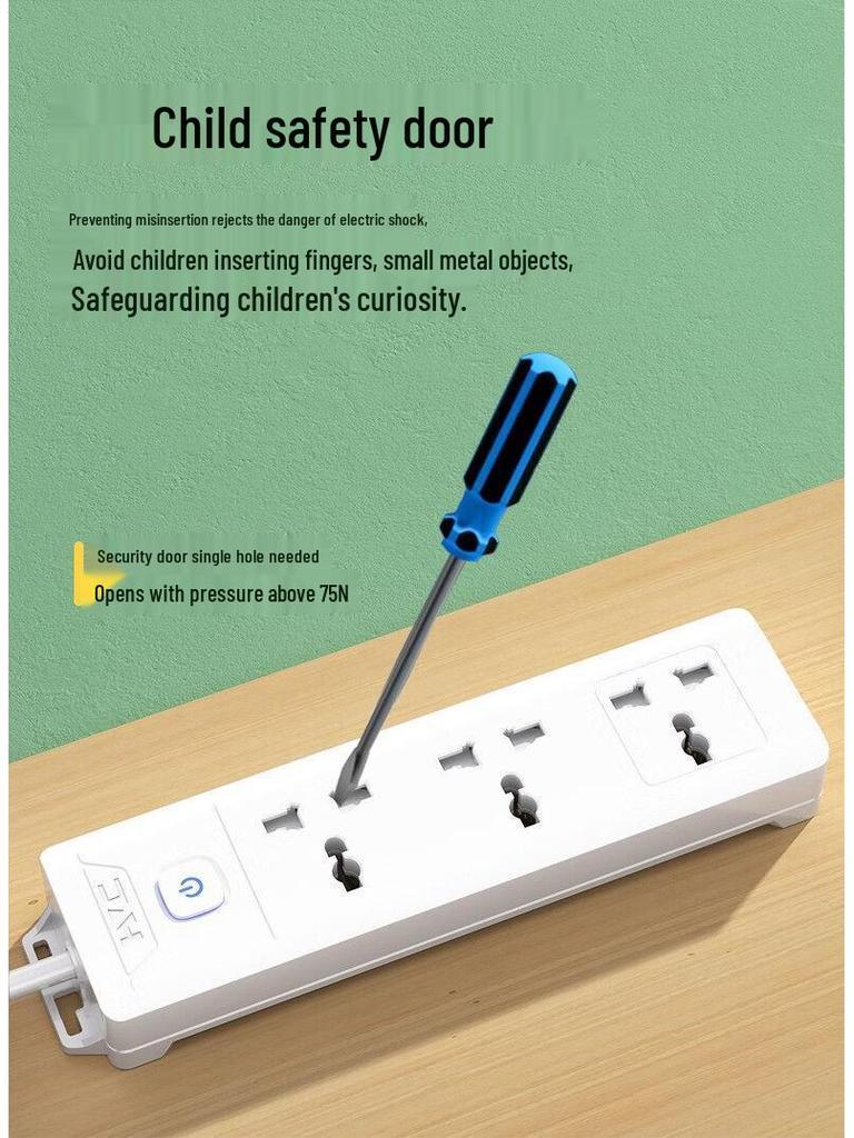 European Standard German Power Strip Extension Cord Adapter for Cross-Border Use