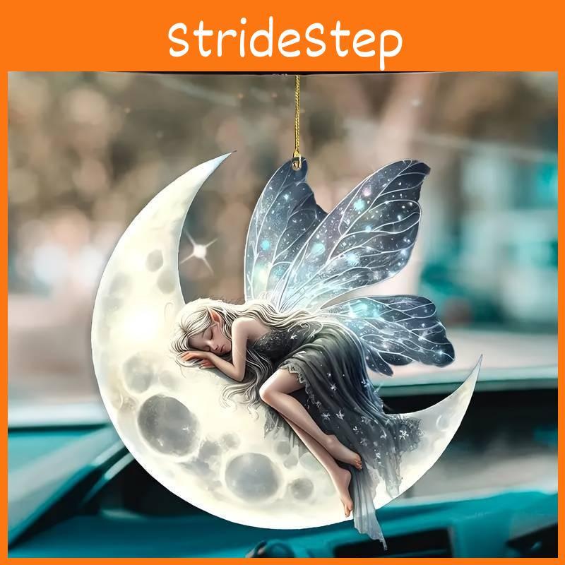 Acrylic Christmas Tree Flat Moon Elf Auto Interior Ornament With Sleek Style For Holiday Decoration