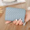 Woven Pvc Zipper Card Holder Wallet Large Capacity Slim Design For Daily Travel Shopping Use