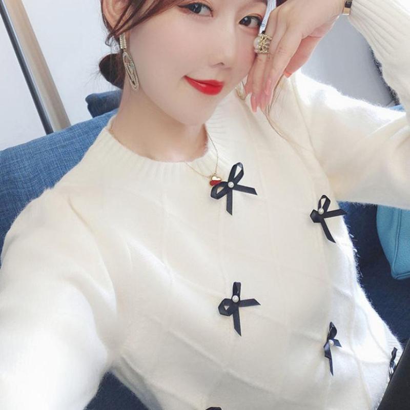 

Трикотажные пуловеры свитера женщины осень и зима новый 2022 o шея мода нижние рубашки с длинными рукавами пуловер женские топы