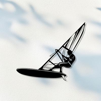 1ks Kovové Nástěnné Umění Windsurfing, Sportovní Socha na Terasu Zahrady Plot, Odolná Vůči Počasí Dekorace, Novoroční Velikonoční Dárek pro Milovníky Vodních Sportů