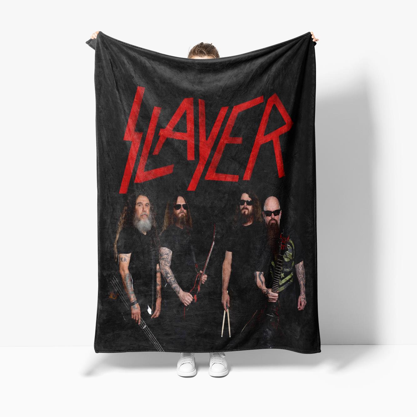 

130×150cm Slayer Rock Band Thin Blanket Customizable Soft warm Plush Flannel Throws Blanket for Sofa Bed Couch Office Gifts 130x150cm