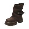 Retro Small Thick-soled Heightening Short Boots Autumn and Winter New Boots High-end Martin Boots Thick Heel Pleated Boots