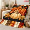 Plaid Leopard Sunflower Pumpkin Print Throw Blanket, Autumn Harvest Themed Home Sofa Cover