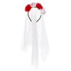 Halloween Veil Black Veil Day of The Dead Terrifying Eyeball Headwear Rose Hairband Blood Veil