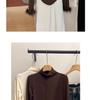 Women's Plus Size Thermal Fleece T-Shirt with Fuzzy Cuffs and Half-High Collar - Slim Fit, Long Sleeve for Autumn/Winter