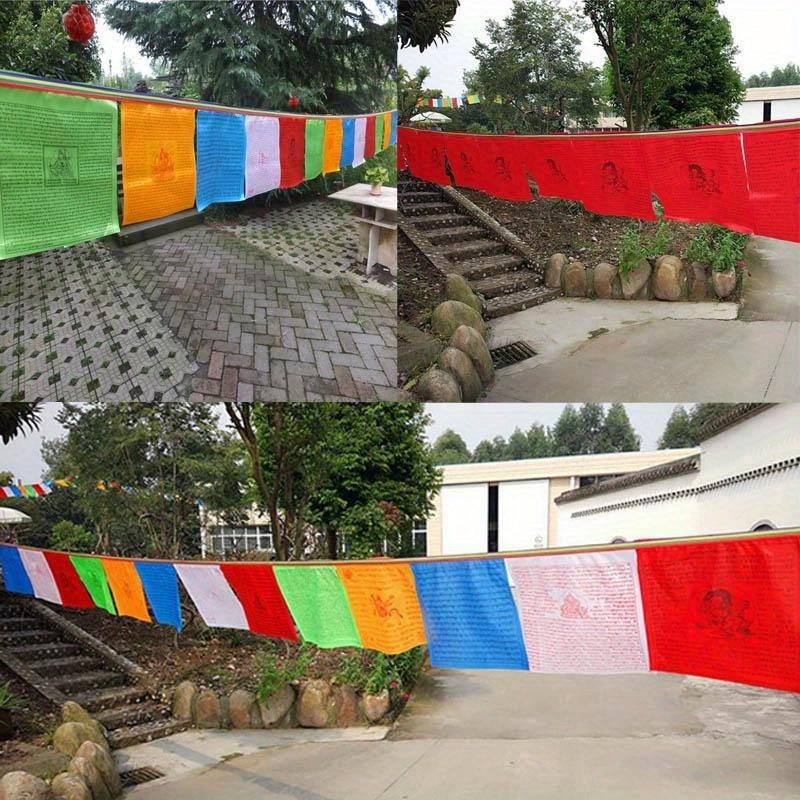 Náboženské tibetské buddhistické potřeby Barevný tisk Modlitba Umělé hedvábí Tibet Lung Ta Vlajka Písma Zahradní vlajky Dekorace