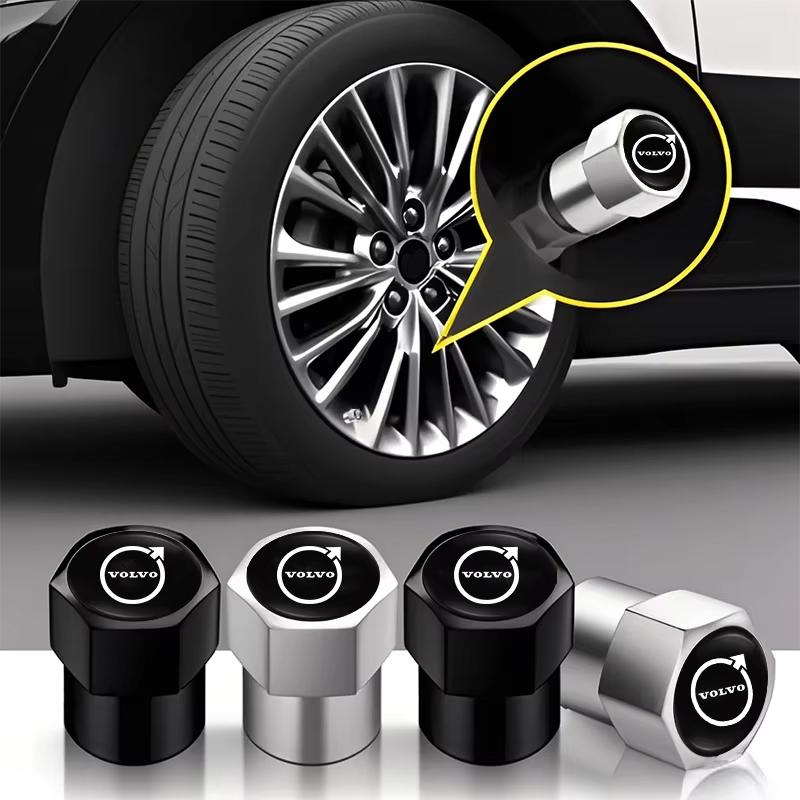 Car Logo Tire Valve Stems Cap Keychain Style Wheel Air Valve Cover For Volvo Xc60 Xc90 V40 V60 S60 V50 V90 S80 C40 XC40 V70 XC70