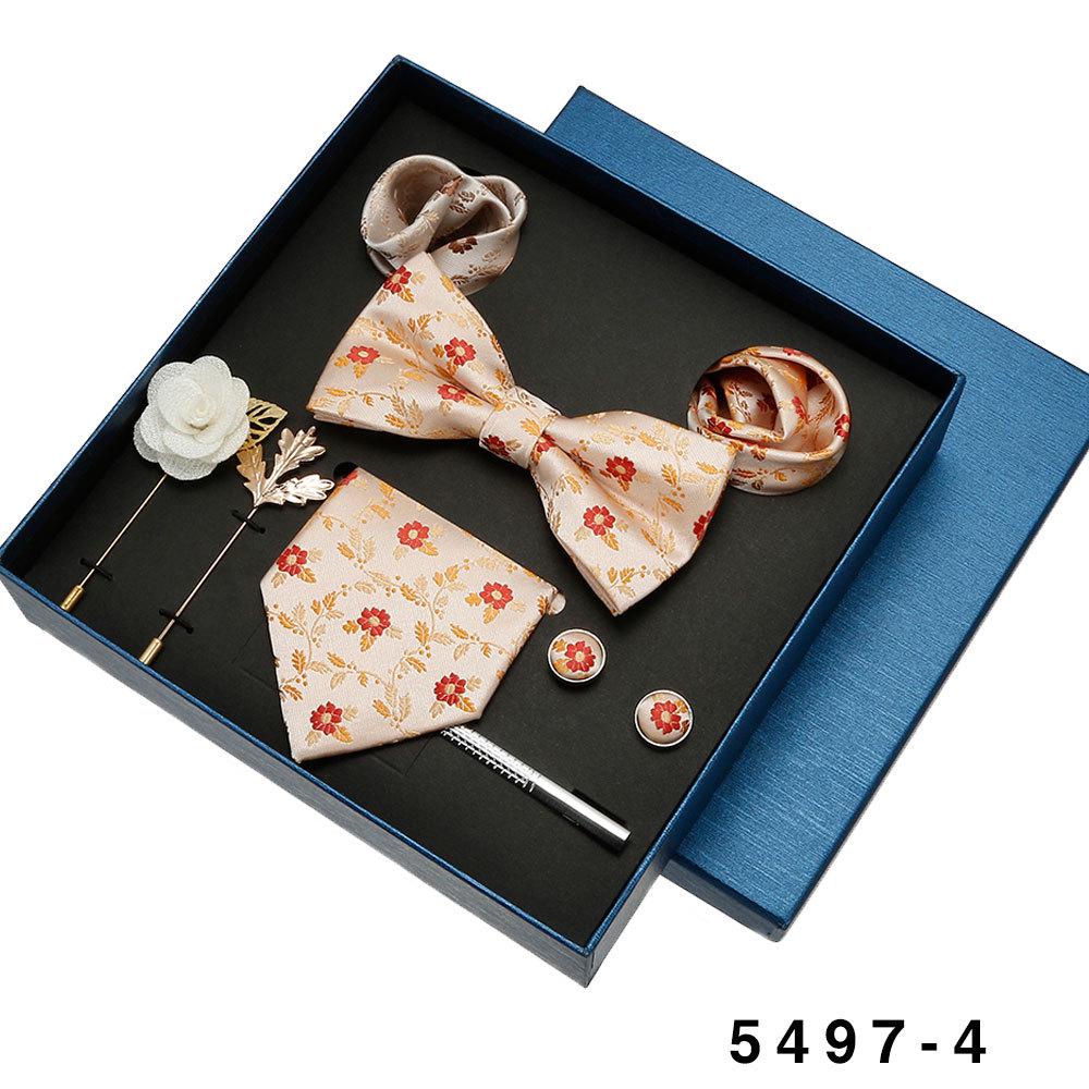 Men's Formal Tie & Pocket Square Eight-Piece Gift Set - High-End Wedding & Business 