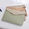File Bag Pure Color Imitation Linen Folder Office File Bag
