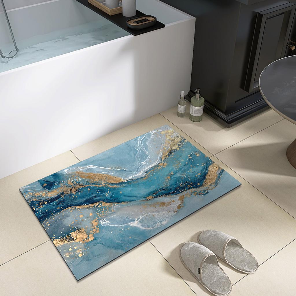 Diatomite Bathroom Shower Bath Mats Foot Mat Quick Dry Non-slip Toilet Carpet Rug Doormat Washable