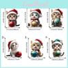 Hat Cat Christmas Car Hanging Decor Acrylic Pendant Tree Ornament Holiday Travel