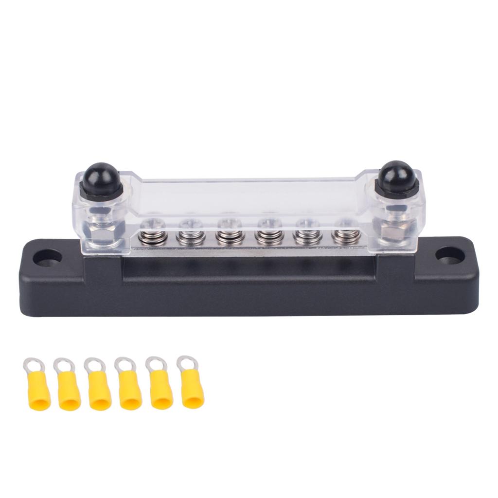 M6 12V Bus Bar 1/4 Inch Power Distribution Block 150A Electrical Terminal Block Buss Bar for Truck Boat Car Camper RV