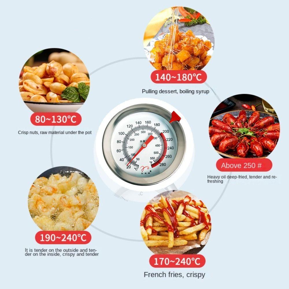 0~300℃ Kitchen Probe Thermomete Large Dial BBQ Thermometer Tester Kitchen Cooking
