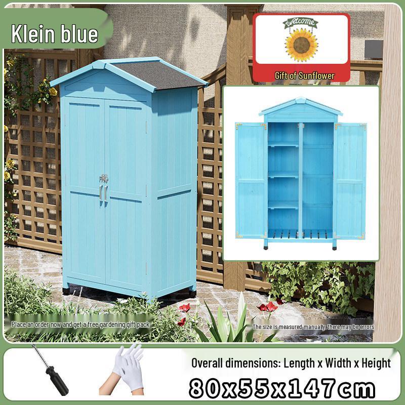 Outdoor Anti-Corrosion Solid Wood Garden Storage Cabinet with Sun Protection