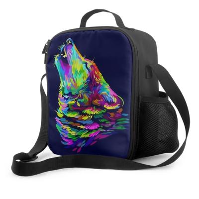 Wolf Howls Insulated Lunch Box Leakproof Portable Cooler Bag Tote Food Container for Adults Kids School Travel Work Picnic