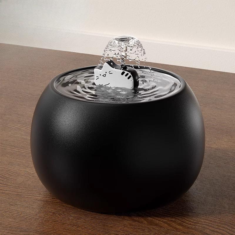 

Creative Ceramic Cat style Shape Dog and Cats Bowl, Water Dispenser, Automatic Circulating Water Feeder, Pet Bowls Supplies, 1Pc 1L
