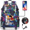 RiMan ONE PIECE Luffy Printed Teen Student School Bag Large Capacity Men's and Women's Leisure Travel Backpack