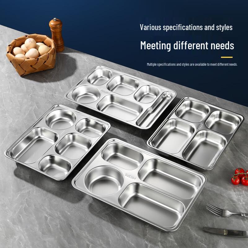 304 Stainless Steel 4-Compartment Lunch Tray