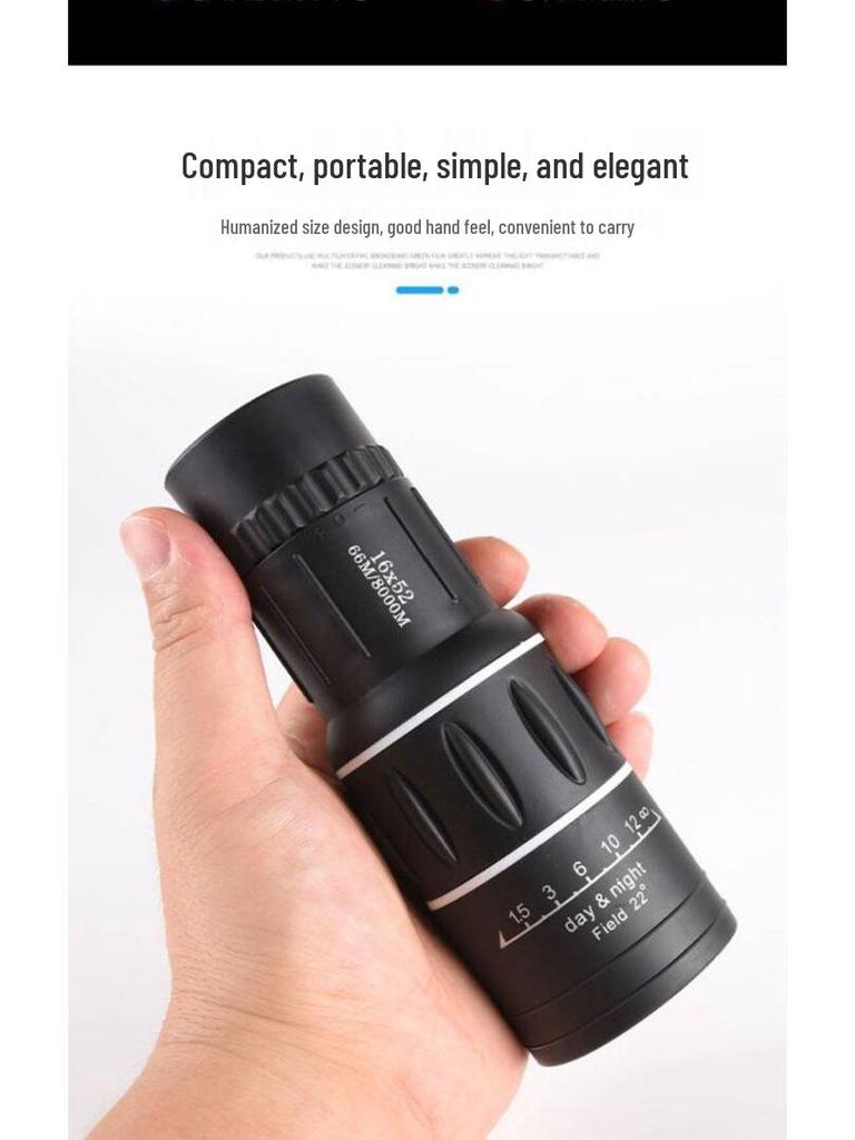 Single Barrel Telescope with HD High Magnification and Low Light Night Vision for Outdoor Concert Mobile Photography
