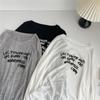 Korean Lazy Style Women's Off-Shoulder Letter Print Sun Protection Long-Sleeve T-Shirt