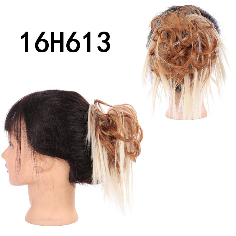 Synthetic Hair Chignons Messy Scrunchies Elastic Band Hair Bun Straight Updo Hairpiece Hair Extension for Women
